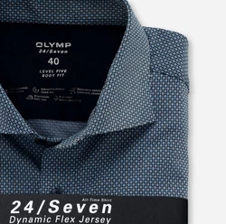 OLYMP Businesshemd Level Five 24/Seven Dunkelblau/Grau/Blau