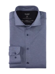 OLYMP Businesshemd Level Five 24/Seven Dunkelblau/Grau/Blau