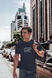 Neverless Print-Shirt Herren T-Shirt Polygon Design Print Br Bear Tiermotiv Outdoor Fashion Dunkelblau/Blau