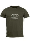 Neverless Print-Shirt Herren T-Shirt Polygon Design Print Br Bear Tiermotiv Outdoor Fashion Dunkelgrün/Braun Neverless Print-Shirt Herren T-Shirt Polygon Design Print Br Bear Tiermotiv Outdoor Fashion Dunkelgrün/Braun
