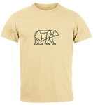 Neverless Print-Shirt Herren T-Shirt Polygon Design Print Br Bear Tiermotiv Outdoor Fashion Khaki/Braun/Beige