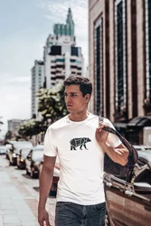 Neverless Print-Shirt Herren T-Shirt Polygon Design Print Br Bear Tiermotiv Outdoor Fashion Braun/Grau/Weiß/Rot