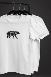 Neverless Print-Shirt Herren T-Shirt Polygon Design Print Br Bear Tiermotiv Outdoor Fashion Braun/Grau/Weiß/Rot