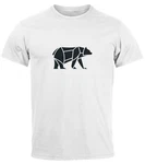 Neverless Print-Shirt Herren T-Shirt Polygon Design Print Br Bear Tiermotiv Outdoor Fashion Braun/Grau/Weiß/Rot Neverless Print-Shirt Herren T-Shirt Polygon Design Print Br Bear Tiermotiv Outdoor Fashion Braun/Grau/Weiß/Rot
