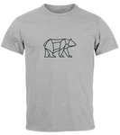 Neverless Print-Shirt Herren T-Shirt Polygon Design Print Br Bear Tiermotiv Outdoor Fashion Braun/Grau/Dunkelgrau Neverless Print-Shirt Herren T-Shirt Polygon Design Print Br Bear Tiermotiv Outdoor Fashion Braun/Grau/Dunkelgrau