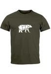 Neverless Print-Shirt Herren T-Shirt Polygon Design Print Br Bear Tiermotiv Outdoor Fashion Dunkelgrün Neverless Print-Shirt Herren T-Shirt Polygon Design Print Br Bear Tiermotiv Outdoor Fashion Dunkelgrün
