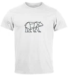 Neverless Print-Shirt Herren T-Shirt Polygon Design Print Br Bear Tiermotiv Outdoor Fashion Braun/Grau/Weiß Neverless Print-Shirt Herren T-Shirt Polygon Design Print Br Bear Tiermotiv Outdoor Fashion Braun/Grau/Weiß