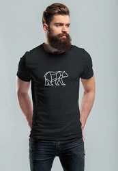 Neverless Print-Shirt Herren T-Shirt Polygon Design Print Br Bear Tiermotiv Outdoor Fashion Braun/Schwarz/Dunkelgrau