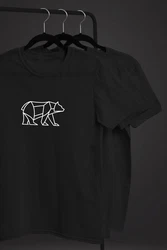 Neverless Print-Shirt Herren T-Shirt Polygon Design Print Br Bear Tiermotiv Outdoor Fashion Braun/Schwarz/Dunkelgrau