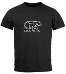 Neverless Print-Shirt Herren T-Shirt Polygon Design Print Br Bear Tiermotiv Outdoor Fashion Braun/Schwarz/Dunkelgrau Neverless Print-Shirt Herren T-Shirt Polygon Design Print Br Bear Tiermotiv Outdoor Fashion Braun/Schwarz/Dunkelgrau
