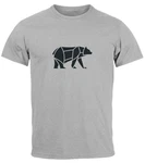 Neverless Print-Shirt Herren T-Shirt Polygon Design Print Br Bear Tiermotiv Outdoor Fashion Braun/Grau/Dunkelgrau Neverless Print-Shirt Herren T-Shirt Polygon Design Print Br Bear Tiermotiv Outdoor Fashion Braun/Grau/Dunkelgrau