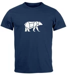Neverless Print-Shirt Herren T-Shirt Polygon Design Print Br Bear Tiermotiv Outdoor Fashion Dunkelblau/Blau/Braun Neverless Print-Shirt Herren T-Shirt Polygon Design Print Br Bear Tiermotiv Outdoor Fashion Dunkelblau/Blau/Braun