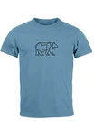 Neverless Print-Shirt Herren T-Shirt Polygon Design Print Br Bear Tiermotiv Outdoor Fashion Hellblau/Blau Neverless Print-Shirt Herren T-Shirt Polygon Design Print Br Bear Tiermotiv Outdoor Fashion Hellblau/Blau