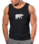 Neverless Tanktop Herren Polygon Design Print Br Bear Tiermotiv Outdoor Braun/Schwarz