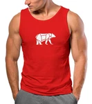 Neverless Tanktop Herren Polygon Design Print Br Bear Tiermotiv Outdoor Rot/Dunkelrot