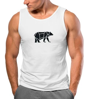 Neverless Tanktop Herren Polygon Design Print Br Bear Tiermotiv Outdoor Braun/Weiß Neverless Tanktop Herren Polygon Design Print Br Bear Tiermotiv Outdoor Braun/Weiß