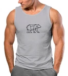 Neverless Tanktop Herren Polygon Design Print Br Bear Tiermotiv Outdoor Braun/Grau/Hellgrau