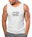 Neverless Tanktop Herren Polygon Design Print Br Bear Tiermotiv Outdoor Braun/Weiß
