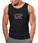 Neverless Tanktop Herren Polygon Design Print Br Bear Tiermotiv Outdoor Schwarz/Braun