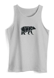 Neverless Tanktop Herren Polygon Design Print Br Bear Tiermotiv Outdoor Braun/Grau/Hellgrau/Dunkelgrau