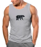 Neverless Tanktop Herren Polygon Design Print Br Bear Tiermotiv Outdoor Braun/Grau/Hellgrau/Dunkelgrau