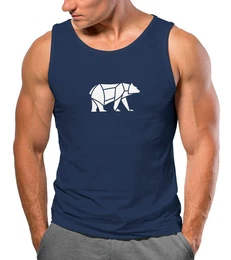 Tanktop Herren Tank-Top Polygon Design Print Br Bear Tiermotiv Outdoor mit Print
