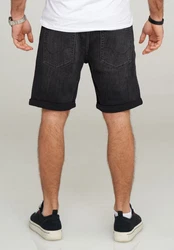JACK & JONES Infinity Herren Jeans Shorts Rick Bermudas Used Look (as3, Alpha) Dunkelgrau/Schwarz/Grau