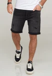 JACK & JONES Infinity Herren Jeans Shorts Rick Bermudas Used Look (as3, Alpha) Dunkelgrau/Schwarz/Grau