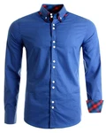 Frchtl Langarmhemd Herren Designer Hemden Blau/Dunkelblau
