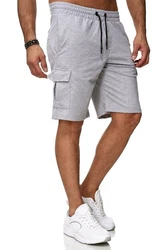 Reslad Sweatshorts Cargo Bermuda Jogginghose Grau/Hellgrau