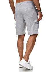 Reslad Sweatshorts Cargo Bermuda Jogginghose Grau/Hellgrau
