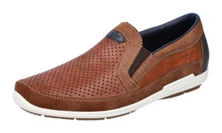Rieker Slipper Freizeitschuh Mokassin mit Stretcheinsätze braun (cognac)