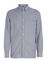 Tommy Hilfiger Langarmhemd Flex Oxford (1985) Hellblau/Grau/Dunkelblau/Blau