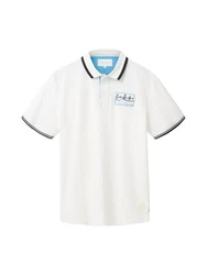 TOM TAILOR Poloshirt ROUGH SLUB Weiß/Dunkelblau/Blau/Grau/Hellblau