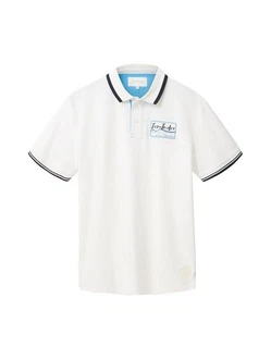 TOM TAILOR Poloshirt ROUGH SLUB Weiß/Dunkelblau/Blau/Grau/Hellblau