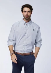 Polo Sylt Langarmhemd Blau/Hellblau/Dunkelblau