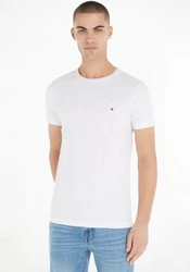 Tommy Hilfiger Herren T-Shirt Kurzarm Core Stretch Slim Fit weiß