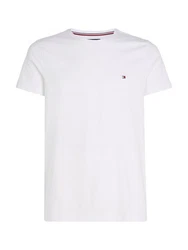 Tommy Hilfiger Herren T-Shirt Kurzarm Core Stretch Slim Fit weiß