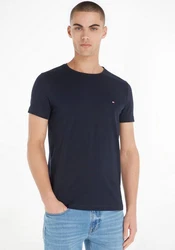 Tommy Hilfiger Herren T-Shirt Kurzarm Core Stretch Slim Fit Dunkelblau