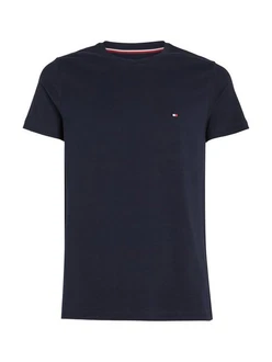 Tommy Hilfiger Herren T-Shirt Kurzarm Core Stretch Slim Fit Dunkelblau