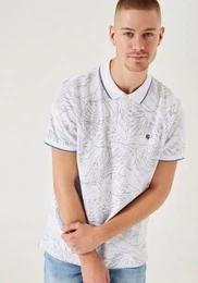Poloshirt mit floralem Allovermuster