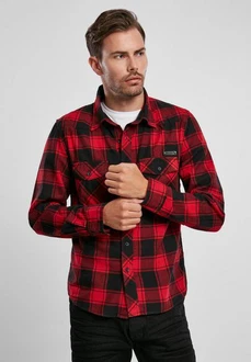 Brandit Outdoorhemd Check Shirt Herren Langarm Rot/Dunkelrot