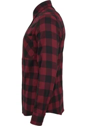 URBAN CLASSICS T-Shirt Urban Classics Herren Checked Flanell Shirt Dunkelrot/Braun/Rot/Bordeaux