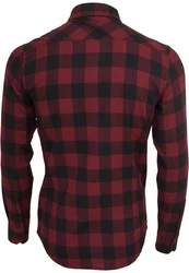 URBAN CLASSICS T-Shirt Urban Classics Herren Checked Flanell Shirt Dunkelrot/Braun/Rot/Bordeaux