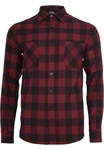 URBAN CLASSICS T-Shirt Urban Classics Herren Checked Flanell Shirt Dunkelrot/Braun/Rot/Bordeaux