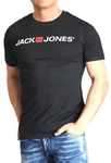 Jack & Jones Print Shirt mit Rundhalsausschnitt Schwarz/Blau