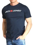 Jack & Jones Print Shirt mit Rundhalsausschnitt Dunkelblau/Schwarz