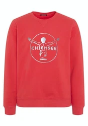 Chiemsee Sweatshirt im Label-Look Rot/Rosa/Dunkelrot