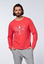 Chiemsee Sweatshirt im Label-Look Rot/Rosa/Dunkelrot