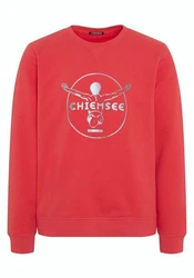 Chiemsee Sweatshirt im Label-Look Rot/Rosa/Dunkelrot